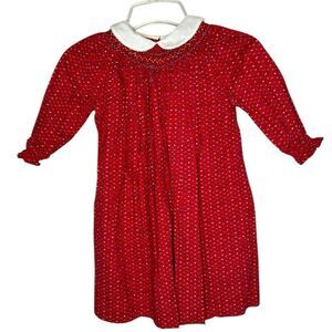 The Smockery Vintage Red Girls Dress. Size 6.